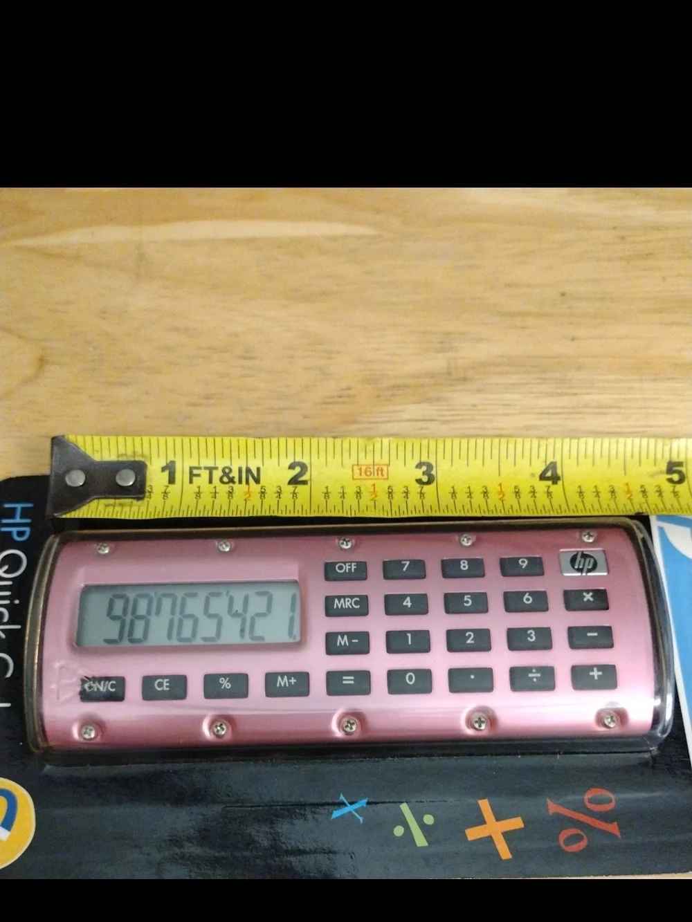 Rare Retro HP Quick Calc Pink Pocket Basic Calculator Magnetic Back New Sealed